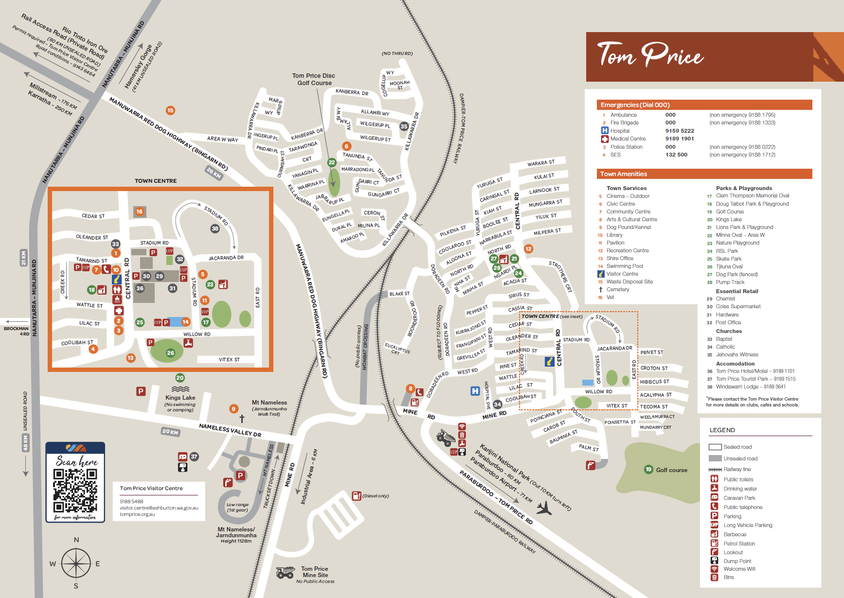 Tom Price town centre map